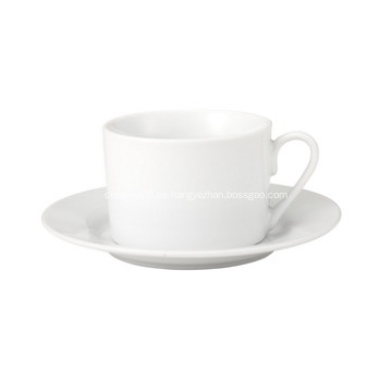 Blanco taza de té de porcelana y platillo 230cc